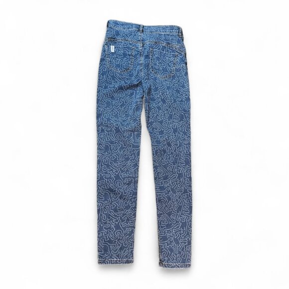 Calzedonia x Keith Haring Limited Edition Skinny Jeans Medium Size - Picture 2 of 6
